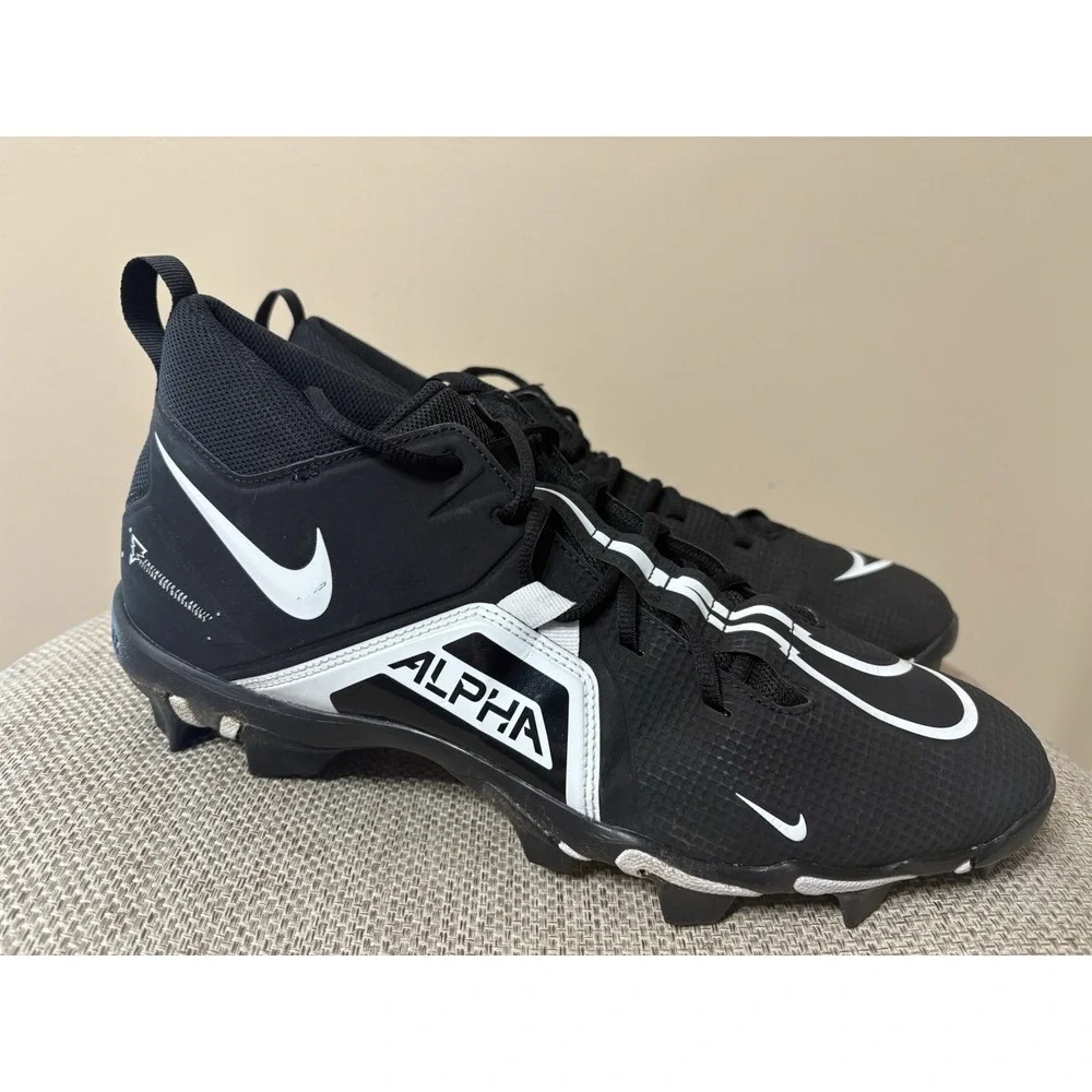 Mens Nike Alpha Menace 3 Shark Football Cleat Black CV0582-001 Fastflex Sz 12 - Picture 3 of 9